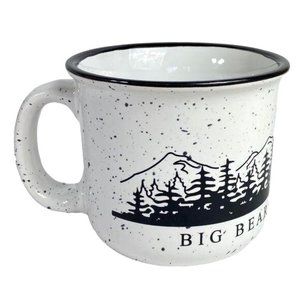 Big Bear California Mug Rustic Campfire Outdoors Speckled Coffee Cup